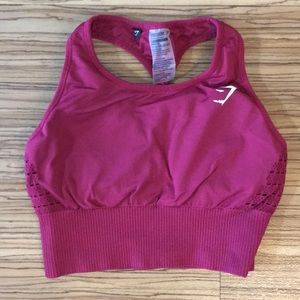 Gymshark Magenta Crop Bra Top - MEDIUM
